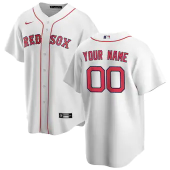 youth nike white boston red sox home replica custom jersey